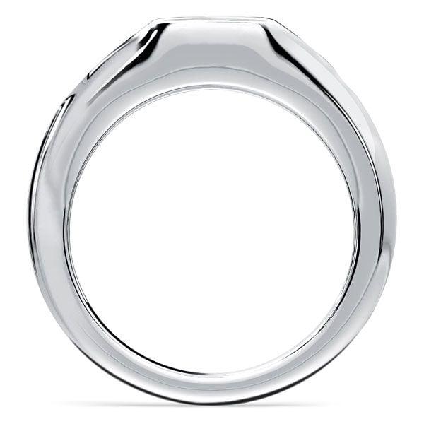 East West Flush Setting Cushion Cut Engagement Ring for Women in Sterling Silver