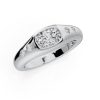 East West Flush Setting Cushion Cut Engagement Ring for Women in Sterling Silver