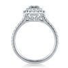 Radiant Double Halo Created White Sapphire Engagement Ring in Sterling Silver