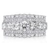 Sterling Silver Multi-Row Half Eternity Anniversary Ring - 4.25 CTW
