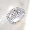 Sterling Silver Multi-Row Half Eternity Anniversary Ring - 4.25 CTW