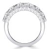 Sterling Silver Multi-Row Half Eternity Anniversary Ring - 4.25 CTW