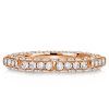 Octagon Pave Wedding Band - Triple Row 925 Sterling Silver Ring for Women