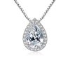 Halo Pear Cut White Sapphire Pendant Necklace in Sterling Silver (8.16 CT. TW)