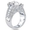 Oval Halo Engagement Ring - Created White Sapphire, Sterling Silver