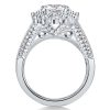 Oval Halo Engagement Ring - Created White Sapphire, Sterling Silver