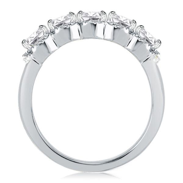 Halo Cushion Cut Five Stone Wedding Band - Sterling Silver, 2.39 CT TW