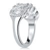 Halo Cushion Cut Five Stone Wedding Band - Sterling Silver, 2.39 CT TW