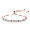 18K Rose Gold Plated Sterling Silver Bracelet with 4.56 CT. TW Round Cut Stones