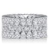 Sterling Silver Round & Pear Cut Multi-Row Anniversary Ring - 11.76 CT. TW.