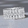 Sterling Silver Round & Pear Cut Multi-Row Anniversary Ring - 11.76 CT. TW.