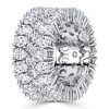 Sterling Silver Round & Pear Cut Multi-Row Anniversary Ring - 11.76 CT. TW.