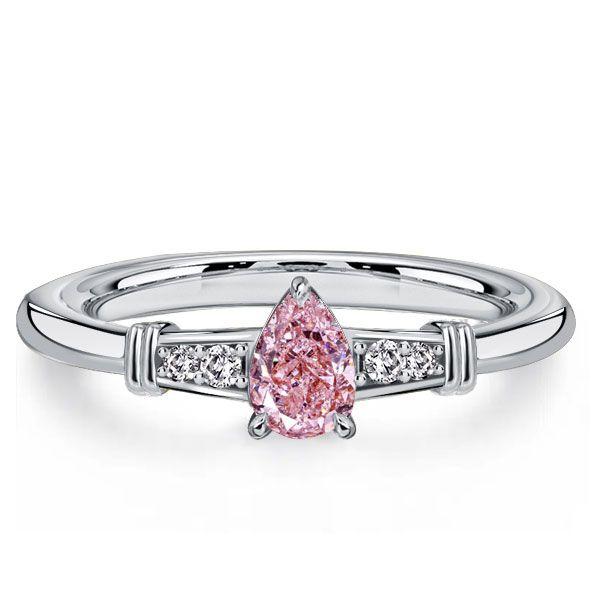 Pear Shaped Pink Sapphire Ring - 925 Sterling Silver Wedding Ring