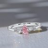 Pear Shaped Pink Sapphire Ring - 925 Sterling Silver Wedding Ring