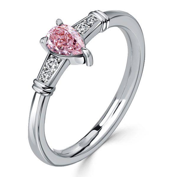 Pear Shaped Pink Sapphire Ring - 925 Sterling Silver Wedding Ring