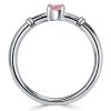 Pear Shaped Pink Sapphire Ring - 925 Sterling Silver Wedding Ring