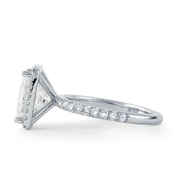 Halo Created White Sapphire Engagement Ring in Sterling Silver