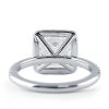 Halo Created White Sapphire Engagement Ring in Sterling Silver