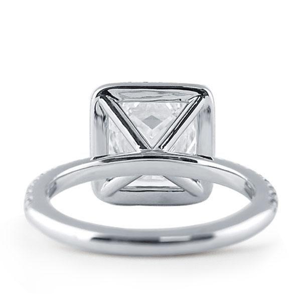 Halo Created White Sapphire Engagement Ring in Sterling Silver
