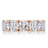 Cushion Cut Wedding Band - 18K Rose Gold Plated Sterling Silver - 16.65 CTW