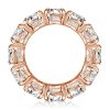 Cushion Cut Wedding Band - 18K Rose Gold Plated Sterling Silver - 16.65 CTW