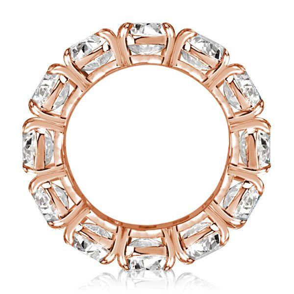 Cushion Cut Wedding Band - 18K Rose Gold Plated Sterling Silver - 16.65 CTW