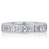 Asscher Cut White Sapphire Eternity Wedding Band in Sterling Silver