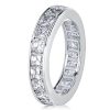 Asscher Cut White Sapphire Eternity Wedding Band in Sterling Silver