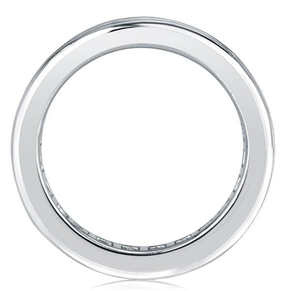 Asscher Cut White Sapphire Eternity Wedding Band in Sterling Silver