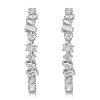 Mixed Shape Sterling Silver Hoop Earrings for Women, 2.61 CT. Total Weight