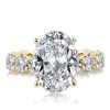 18K Gold Plated Sterling Silver Engagement and Wedding Band Set with 3.85 CT. TW. Center Stone