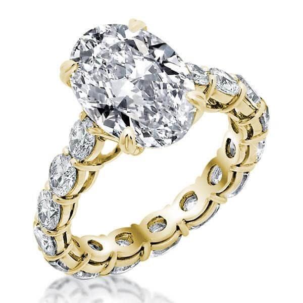 18K Gold Plated Sterling Silver Engagement and Wedding Band Set with 3.85 CT. TW. Center Stone