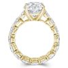 18K Gold Plated Sterling Silver Engagement and Wedding Band Set with 3.85 CT. TW. Center Stone