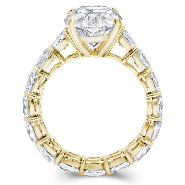 18K Gold Plated Sterling Silver Engagement and Wedding Band Set with 3.85 CT. TW. Center Stone