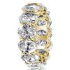 18K Gold Plated Sterling Silver Engagement and Wedding Band Set with 3.85 CT. TW. Center Stone