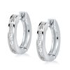 Baguette White Sapphire Half Hoop Earrings in Sterling Silver