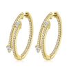 18K Gold Plated Sterling Silver Pear Cut Hoop Earrings with Hinged Backing