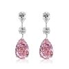 Pear Cut Pink Sapphire Drop Earrings for Women - Sterling Silver