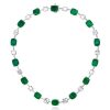 Cushion Cut Emerald Tennis Necklace - 925 Sterling Silver