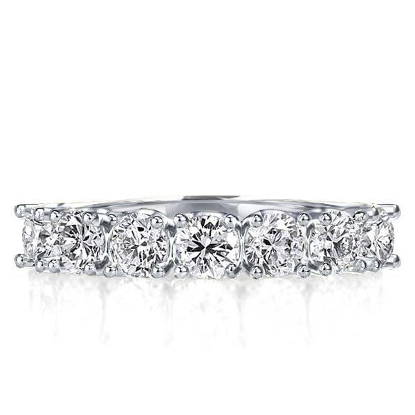 Half Eternity White Sapphire Wedding Band for Women in Sterling Silver