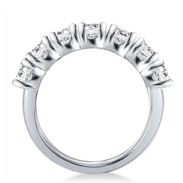 Half Eternity White Sapphire Wedding Band for Women in Sterling Silver