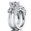 Sterling Silver Five Stone Engagement & Eternity Bridal Ring Set - 2.00 CT