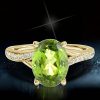 Golden Bypass Peridot Engagement Ring - 18K Gold Plated Sterling Silver
