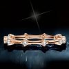 18K Rose Gold Plated Sterling Silver Dainty Eternity Wedding Band Ring 0.15 CT. TW.