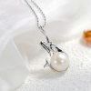 Mermaid Pearl Pendant Necklace - 925 Sterling Silver, Adjustable Chain