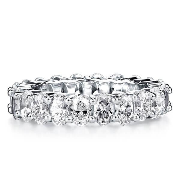 Oval Eternity Created White Sapphire Wedding Band in Sterling Silver