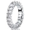 Oval Eternity Created White Sapphire Wedding Band in Sterling Silver