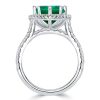 Emerald Green Sapphire Halo Pear Cut 3PC Wedding Ring Set - Sterling Silver