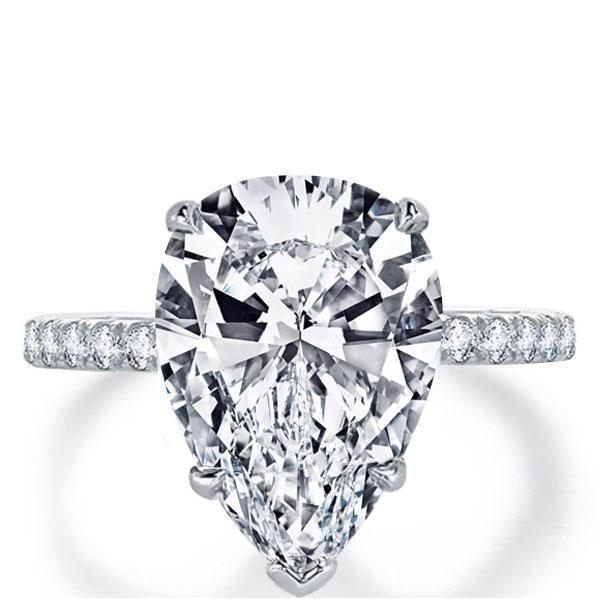 Pear Cut White Sapphire Engagement Ring Set | 925 Sterling Silver Wedding Rings