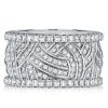White Sapphire Eternity Wedding Band - Sterling Silver, Gold, Rose Gold Options